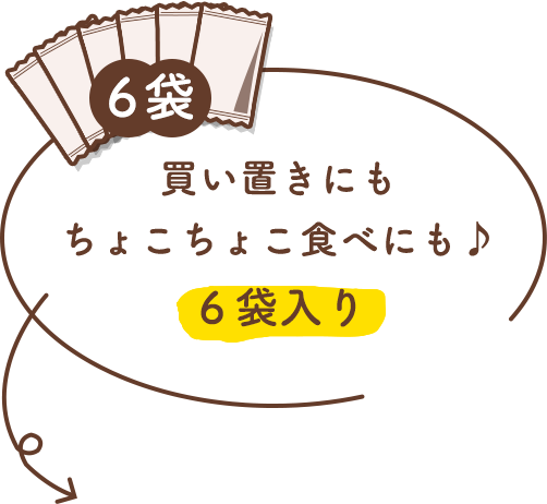 買い置きにもちょこちょこ食べにも♪6袋入り